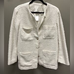 H&M Cream Textured Blazer